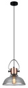 Pendant Light ES Smoke Glass Dome with Copper highlights OD250mm