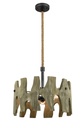 Pendant Light ESx3 Weathered Grey Wood Round OD510mm