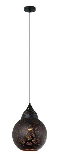 [MARRAKESH01] Pendant Light ES Black Bell OD300mm with Gold