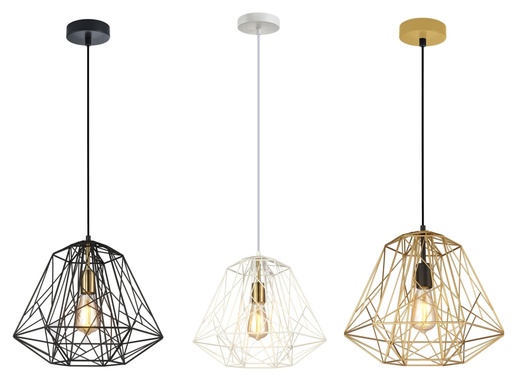 Pendant Light ES 72W Iron Cage With Antique Brass OD395 x H350