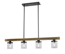 Pendant Light ESx4 Warm Chestnut Wood Bar with Clear Glass L1280mm