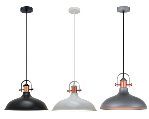 Pendant Light ES Dome with Copper Highlights OD360mm