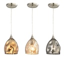 Pendant Light ES Dimpled Glass Ellipse OD146mm