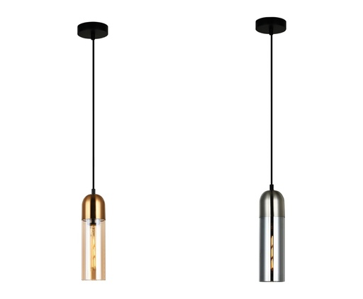 Pendant Light ES Glass Round Top Cylinder OD80mm