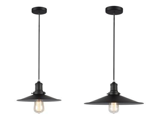 Pendant Light ES Black Coolie Hat OD360mm