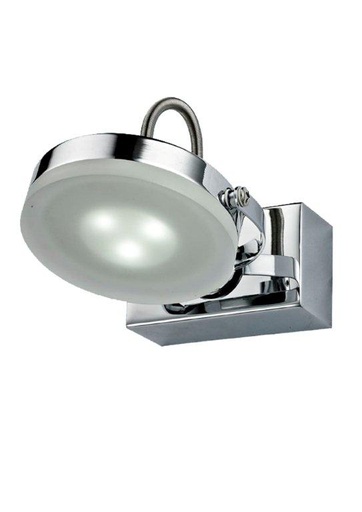 [SEATTLE1] Wall Light Interior Surface Mounted Adjustable 3W Round Chrome 3000K with Rectangular Base 176LM