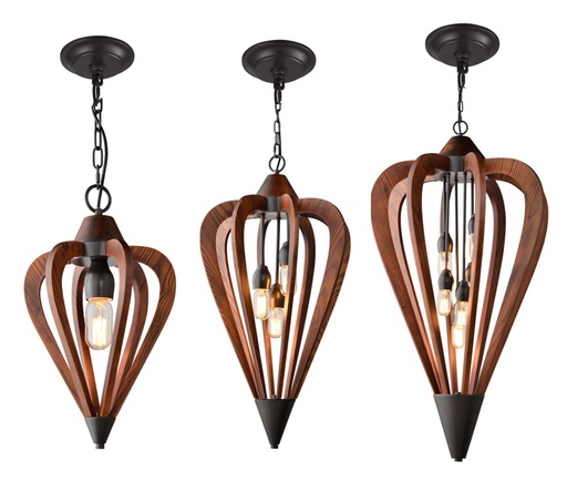 Pendant Light ES Tuscan Coffee Cherry Wood Arrow