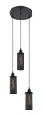 Pendant Light ESx3 Black Mesh Oblong x 3 with Round Matte Plate OD320mm