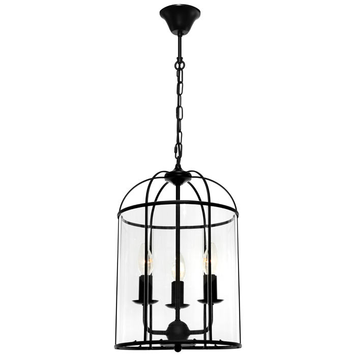 CLOVELLY 3LT PENDANT CHROME