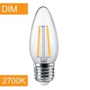 Candle C35 4w LED Filament - Dim - E27 - 2700K